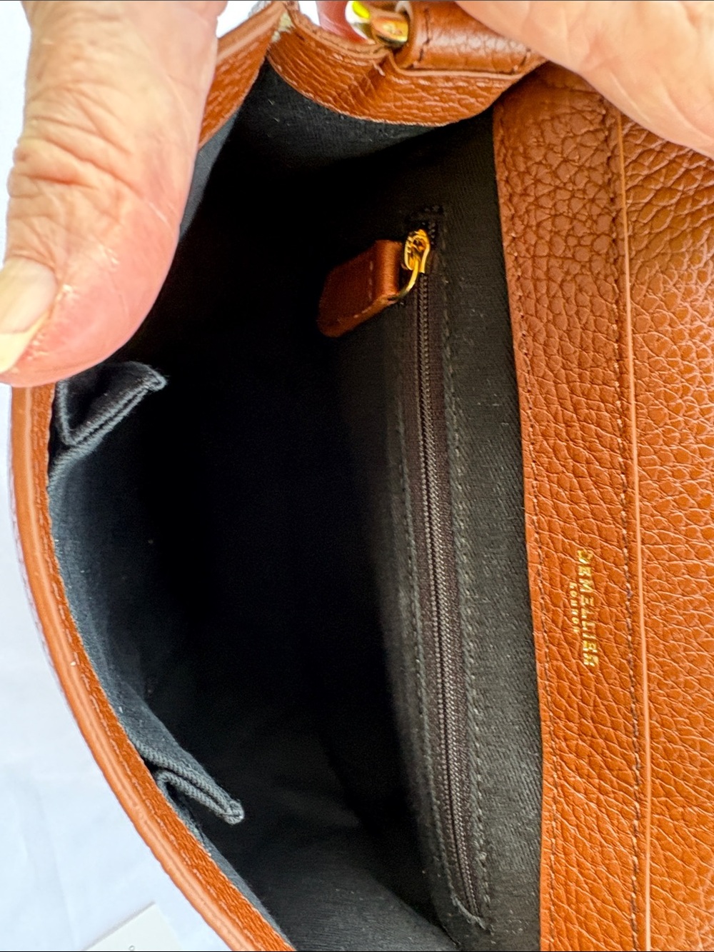 DeMellier London Midi Venice Bag Cognac Grain Leather Top Handle Crossbody Spain - Picture 7 of 10
